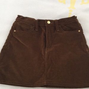 Frame Size 25 Brown Corduroy Mini Skirt
